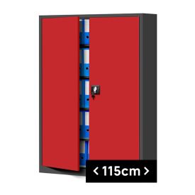   JAN NOWAK JAN II fém iratszekrény 1150x1850x400, modell antracit-piros