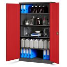 JAN NOWAK JAN II fém iratszekrény 1150x1850x400, modell antracit-piros