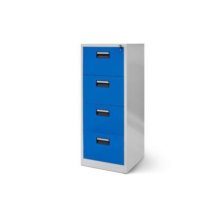 JAN NOWAK SARA V4 fém irattartó szekrény 460x1320x620, szürke-kék, 4 fiókos