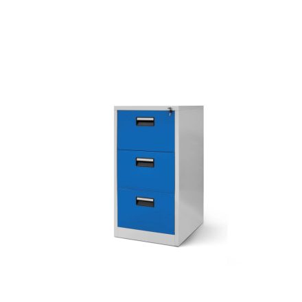 JAN NOWAK SARA V3 fém irattartó szekrény 460x1020x620, szürke-kék 3 fiókos