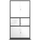 JAN NOWAK FILIP II Fém iratszekrény széffel és fiókokkal, 900x1850x450, modell antracit-fehér