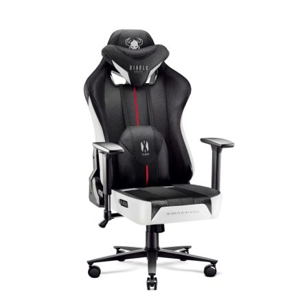 DIABLO X-PLAYER szövet gamer szék, Normal Size, fehér-fekete