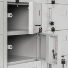 JAN NOWAK OLIVER fém öltözőszekrény, 900x1850x450, modell szürke 33 rekeszes