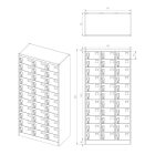 JAN NOWAK OLIVER fém öltözőszekrény, 900x1850x450, modell szürke 33 rekeszes