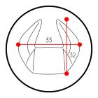 Diablo Chairs X-Horn fejpárna a Te saját hímzéseddel, fekete