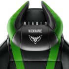 Diablo Chairs X-Horn fejpárna a Te saját hímzéseddel, fekete