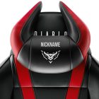 Diablo Chairs X-Horn fejpárna a Te saját hímzéseddel, fekete