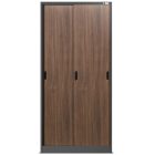 JAN NOWAK KUBA Fém szekrény polcokkal tolóajtókkal, 900x1850x400, modell antracit-dió