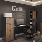 JAN NOWAK KUBA Fém szekrény polcokkal tolóajtókkal, 900x1850x400, modell antracit-dió