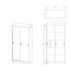 JAN NOWAK KUBA Fém szekrény polcokkal tolóajtókkal, 900x1850x400, modell antracit-dió