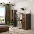 JAN NOWAK SARA V4 fém függőmappa tároló, irattartó szekrény, 460x1320x620, modell antracit-dió, 4 fiókos