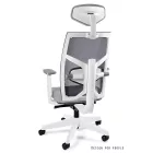 UNIQUE TUNE ergonomikus irodai szék - fehér váz, szürke háló és ülőlap