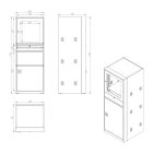 JAN NOWAK STEVE üzemi számítógépszekrény, 640x1750x630 mm, modell antracit-piros