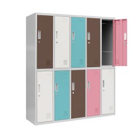   JAN NOWAK BARTUS pléh öltözőszekrény, 10 rekeszes 1360x1500x450, modell pasztellszín