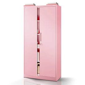   JAN NOWAK JAN H fém iratszekrény 900 x 1950 x 400 mm, Fresh Style: púderrózsaszín