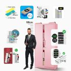 JAN NOWAK JAN H fém iratszekrény 900 x 1950 x 400 mm, Fresh Style: púderrózsaszín