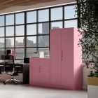 JAN NOWAK JAN H fém iratszekrény 900 x 1950 x 400 mm, Fresh Style: púderrózsaszín