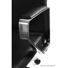 UNIQUE TWEED vezetői irodai szék, fekete valódi bőr