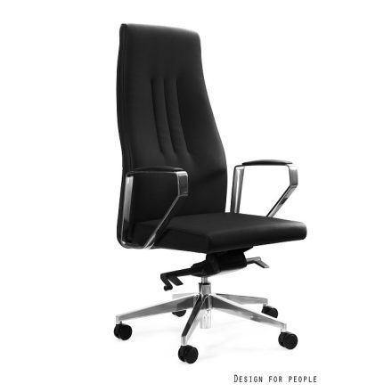 UNIQUE TWEED vezetői irodai szék, fekete eco-bőr