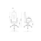 UNIQUE TWEED vezetői irodai szék, fekete eco-bőr