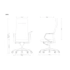 UNIQUE TRENT vezetői irodai szék, fekete valódi bőr