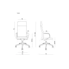 UNIQUE TRENT vezetői irodai szék, fekete eco-bőr