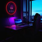 Diablo Neon LED Diablo Chairs fali dekoráció