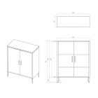 JAN NOWAK VITO Kis szekrény polcokkal, 800 x 1015 x 400 mm, Modern: tengerszínű