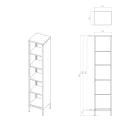 JAN NOWAK MARIO Könyvespolc, 500 x 1800 x 350 mm, Modern: sötétkék