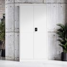 JAN NOWAK DAWID fém öltözőszekrény, 900x1850x400, Smart: fehér