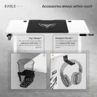 DIABLO X-Tensio Állítható magasságú gamer asztal, elektromos íróasztal, 1400 mm, fehér
