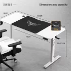 DIABLO X-Tensio Állítható magasságú gamer asztal, elektromos íróasztal, 1400 mm, fehér