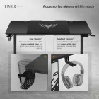 DIABLO X-Tensio Állítható magasságú gamer asztal, elektromos íróasztal, 1400 mm, fekete