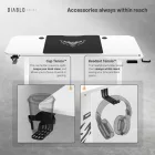 DIABLO X-Tensio Állítható magasságú gamer asztal, elektromos íróasztal, 1600 mm, fehér