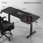 DIABLO X-Tensio Állítható magasságú gamer asztal, elektromos íróasztal, 1600 mm, fekete