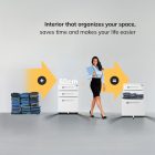 JAN NOWAK KATE fém görgős konténer 390 x 600 x 500 mm, fehér