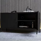 JAN NOWAK ROSA TV-szekrény lábakon, 1150 x 595 x 400 mm, Modern: fekete 