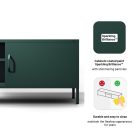 JAN NOWAK XL ROSARIA TV szekrény, 1700 x 400 x 500 mm, palackzöld