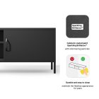 JAN NOWAK XL ROSARIA TV szekrény, 1700 x 400 x 500 mm, fekete