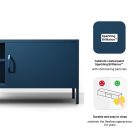 JAN NOWAK XL ROSARIA TV szekrény, 1700 x 400 x 500 mm, sötétkék