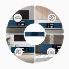 JAN NOWAK XL ROSARIA TV szekrény, 1700 x 400 x 500 mm, sötétkék, kiárusítás