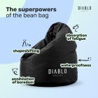 Diablo Kido gyerek babzsákfotel, fekete