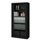 JAN NOWAK DAMIAN Fém szekrény harmonika ajtókkal, 900x1850x450, model fekete