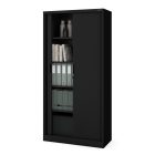 JAN NOWAK DAMIAN Fém szekrény harmonika ajtókkal, 900x1850x450, model fekete