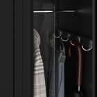 JAN NOWAK KACPER II pléh öltözőszekrény, kétmodulos, 600x1800x500, modell fekete