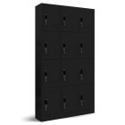 JAN NOWAK MARCIN fém öltözőszekrény, 12 rekeszes, 900x1850x400, modell fekete 