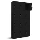 JAN NOWAK MARCIN fém öltözőszekrény, 12 rekeszes, 900x1850x400, modell fekete 
