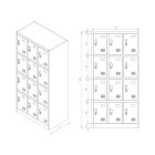 JAN NOWAK MARCIN fém öltözőszekrény, 12 rekeszes, 900x1850x400, modell fekete 