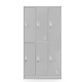   JAN NOWAK IGOREK fém öltözőszekrény, 6 rekeszes, 900x1500x450, modell szürke