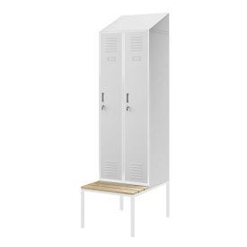   JAN NOWAK KACPER II PRO Fém öltözőszekrény paddal és tetővel, 600 x 2295 x 850 mm, szürke